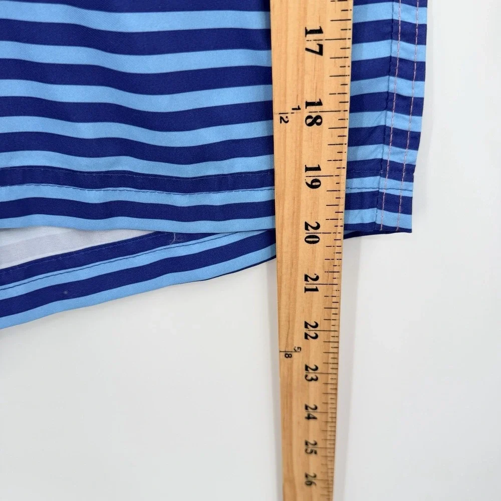 Club Room Swim Trunks Mens L Pink Blue Striped  Quick Dry Beach Shorts NEW